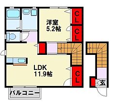 メゾンクレール池田 202 ｜ 福岡県北九州市八幡東区枝光４丁目8-11（賃貸アパート1LDK・2階・51.64㎡） その2