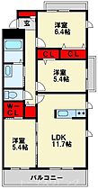 福岡県北九州市小倉北区中井５丁目（賃貸マンション3LDK・2階・69.35㎡） その2