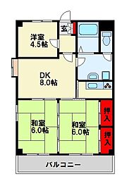 クレベール千防 3LDKの間取図画像