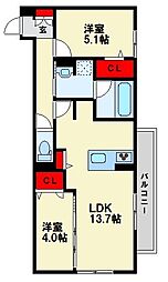 間取図画像 2LDK