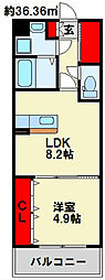 ビクトワール歯大前 1LDKの間取図画像