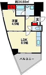 オールセインツ 1LDKの間取図画像