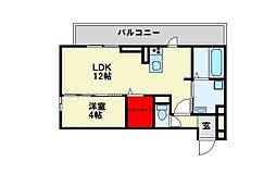 タウンコートカレラ3 1LDKの間取図画像