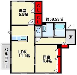 シャーメゾン境川 2階