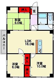 アルカサール菅原 3LDKの間取図画像