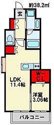 スマート大手町 1LDKの間取図画像