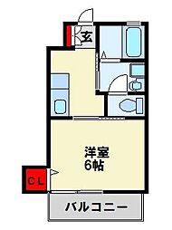 サンハイム本町 1Kの間取図画像
