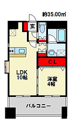 LEON下到津 1LDKの間取図画像