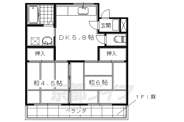 京都府京都市伏見区竹田真幡木町(賃貸アパート2DK・2階・35.00㎡)の写真 その2