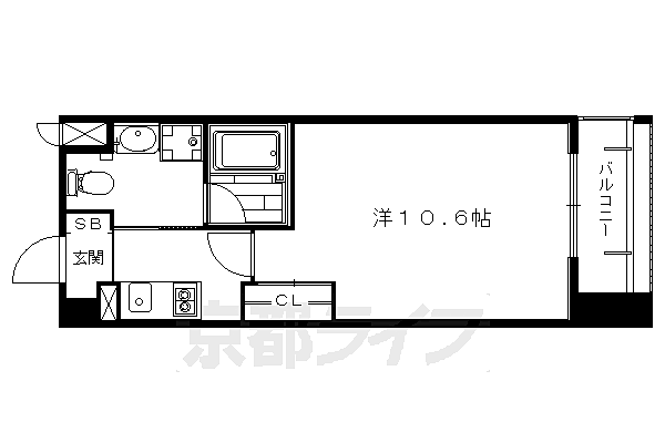 レジディア洛北 313｜京都府京都市左京区田中南西浦町(賃貸マンション1K・3階・29.16㎡)の写真 その2