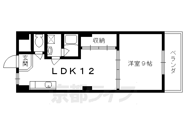 京都府京都市下京区朱雀正会町(賃貸マンション1LDK・1階・47.38㎡)の写真 その2