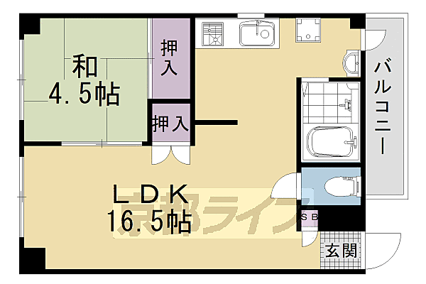 京都府京都市上京区馬喰町(賃貸マンション1LDK・3階・38.63㎡)の写真 その2