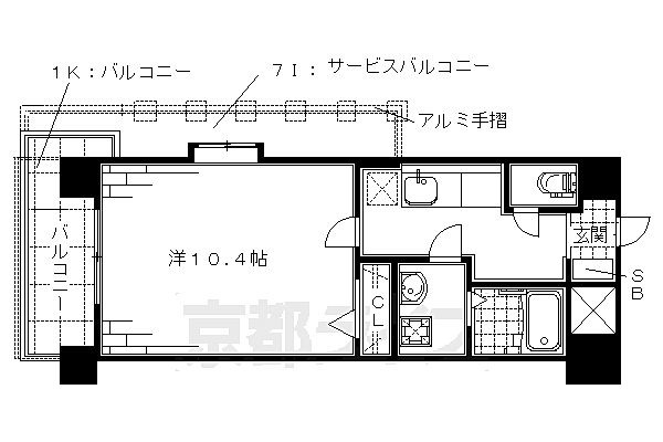 京都府京都市伏見区深草野田町(賃貸マンション1K・4階・33.25㎡)の写真 その2