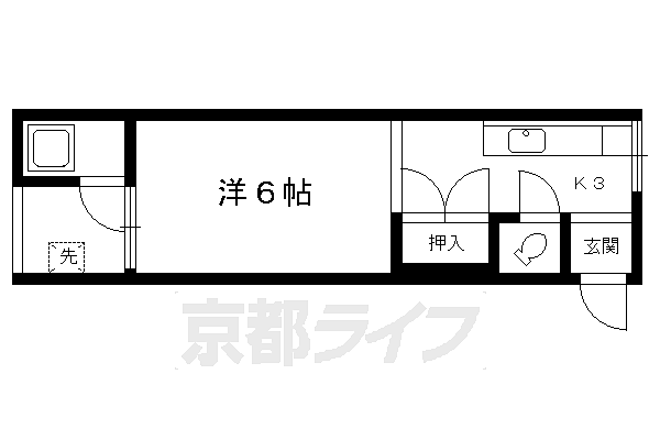 みやこハウス 7｜京都府京都市左京区北白川西町(賃貸アパート1K・2階・20.79㎡)の写真 その2