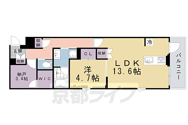 シャーメゾン京都御所西 401｜京都府京都市上京区梅屋町(賃貸マンション1SLDK・4階・59.94㎡)の写真 その2