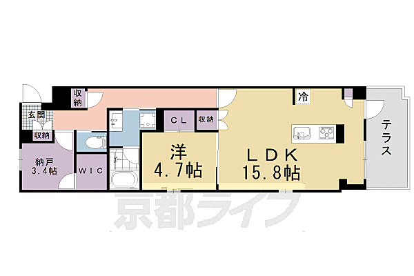 シャーメゾン京都御所西 101｜京都府京都市上京区梅屋町(賃貸マンション1SLDK・1階・64.21㎡)の写真 その2