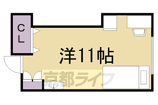 Ｃａｓａ　Ｍｉａ　北白川 5｜京都府京都市左京区北白川山田町(賃貸マンション1R・2階・17.37㎡)の写真 その2