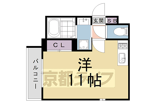 京都府京都市北区上賀茂畔勝町(賃貸マンション1R・2階・26.80㎡)の写真 その2