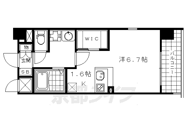 アスヴェル京都烏丸五条 605｜京都府京都市下京区深草町(賃貸マンション1R・6階・25.16㎡)の写真 その2