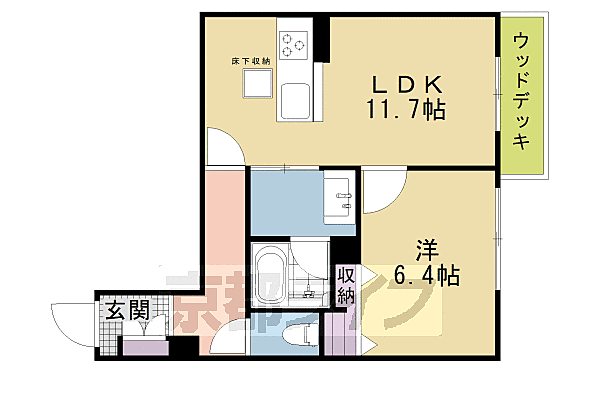 シャーメゾンディーノヴノー 102｜京都府京都市東山区東瓦町(賃貸マンション1LDK・1階・46.66㎡)の写真 その2