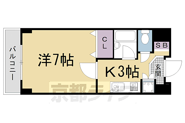 ランブラス川端丸太町 308｜京都府京都市左京区東丸太町(賃貸マンション1K・3階・24.72㎡)の写真 その2