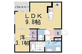 ＲＥＧＡＬＥＳＴ　ＣＡＬＭI 101 ｜ 京都府京都市山科区厨子奥矢倉町（賃貸アパート1LDK・1階・31.42㎡） その2