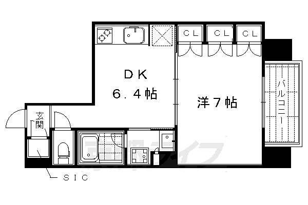 イーグルコート烏丸御池ルミエ 703｜京都府京都市中京区橋之町(賃貸マンション1DK・7階・33.71㎡)の写真 その2