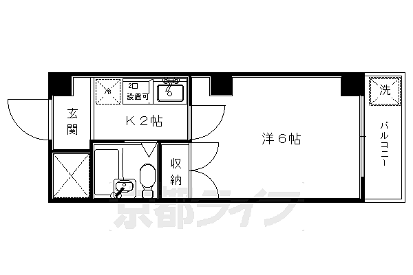 パッセージＳ 303｜京都府京都市南区東九条中殿田町(賃貸マンション1K・3階・19.50㎡)の写真 その2