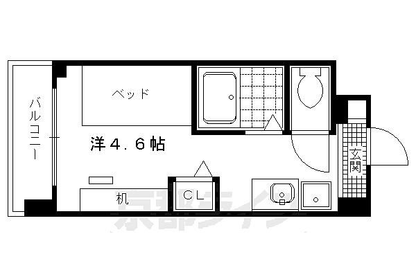 キャンパスヴィレッジ京都一乗寺 411｜京都府京都市左京区高野泉町(賃貸マンション1R・4階・16.23㎡)の写真 その2