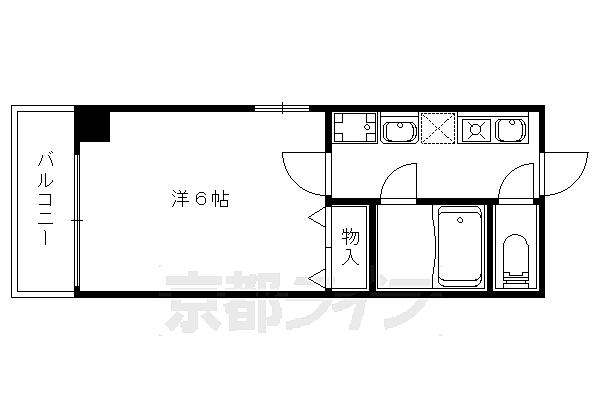 ホワイトハウス 708｜京都府京都市伏見区醍醐高畑町(賃貸マンション1K・7階・18.70㎡)の写真 その2