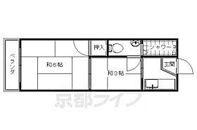 コーポミナミ 205 ｜ 京都府京都市左京区北白川東平井町（賃貸マンション2K・3階・20.00㎡） その2