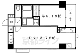 ｓａｗａｒａｂｉ　ｐａｒｋ　ｈｏｕｓｅ 803 ｜ 京都府京都市下京区郷之町（賃貸マンション1LDK・8階・47.26㎡） その2