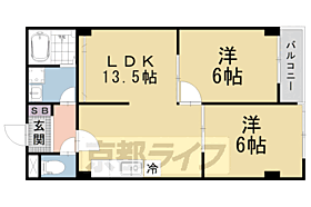 ハウス・オブ・ローゼIII 206 ｜ 京都府京都市山科区勧修寺西金ケ崎（賃貸マンション2LDK・2階・50.00㎡） その2