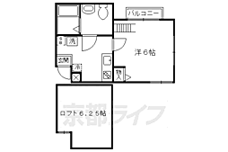 京都市営烏丸線 今出川駅 徒歩7分の賃貸マンション 1階1Kの間取り