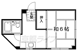 大竹マンション 2階1Kの間取り