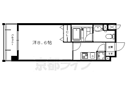 京阪本線 出町柳駅 徒歩10分の賃貸マンション 2階1Kの間取り