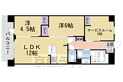叡山電鉄叡山本線 茶山・京都芸術大学駅 徒歩8分の賃貸マンション 4階2SLDKの間取り