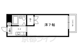 叡山電鉄鞍馬線 岩倉駅 徒歩4分の賃貸アパート 1階1Kの間取り