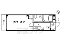 京都市営烏丸線 十条駅 徒歩3分の賃貸マンション 5階1Kの間取り