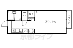 JR東海道・山陽本線 山科駅 徒歩8分の賃貸アパート 1階1Kの間取り