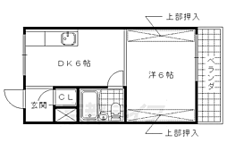 京阪京津線 追分駅 徒歩10分の賃貸マンション 3階1DKの間取り