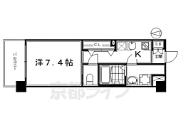 レジデンス京都ゲートシティ 4階1Kの間取り