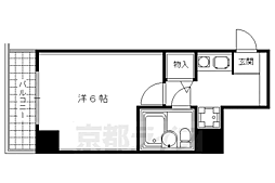 四条大宮シャトー朝日 5階1Kの間取り