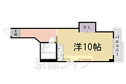 パレス松原 3階1Kの間取り