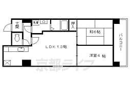 パラシオ西洞院 4階2LDKの間取り
