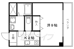 JR東海道・山陽本線 山科駅 徒歩3分の賃貸マンション 3階1Kの間取り