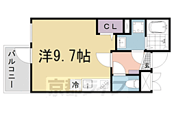 京都地下鉄東西線 椥辻駅 徒歩6分の賃貸マンション 3階ワンルームの間取り