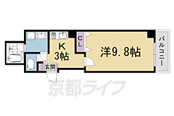 コージハイツ大宮 5階1Kの間取り