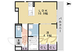 Ｃａｒｒｅ　ｈｅｕｒｅｕｘ　ＧＯＪＯ 1階1LDKの間取り