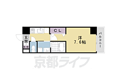JR東海道・山陽本線 西大路駅 徒歩7分の賃貸マンション 6階1Kの間取り